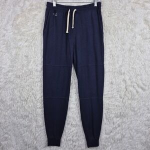 Two Blind Brothers Mens S Navy Blue Bamboo Blend French Terry Joggers Sweatpants